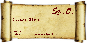Szapu Olga névjegykártya
