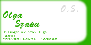 olga szapu business card